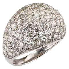 Estate Diamond Pave Platinum Dome Ring