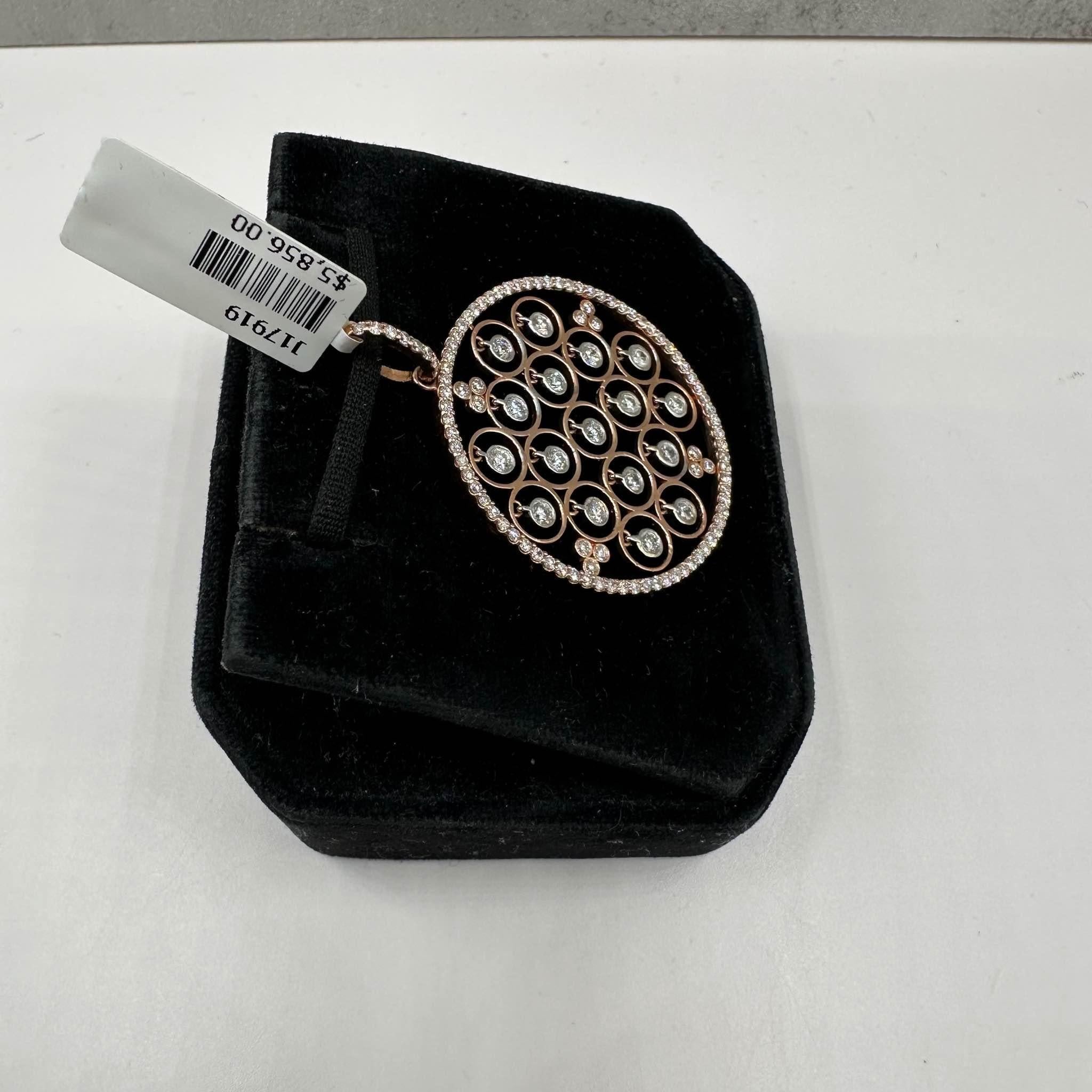 Taille ronde Pendentif de succession en or rose 14 carats - 1,46 carat poids total GH SI2-I1 diamants, 1,25