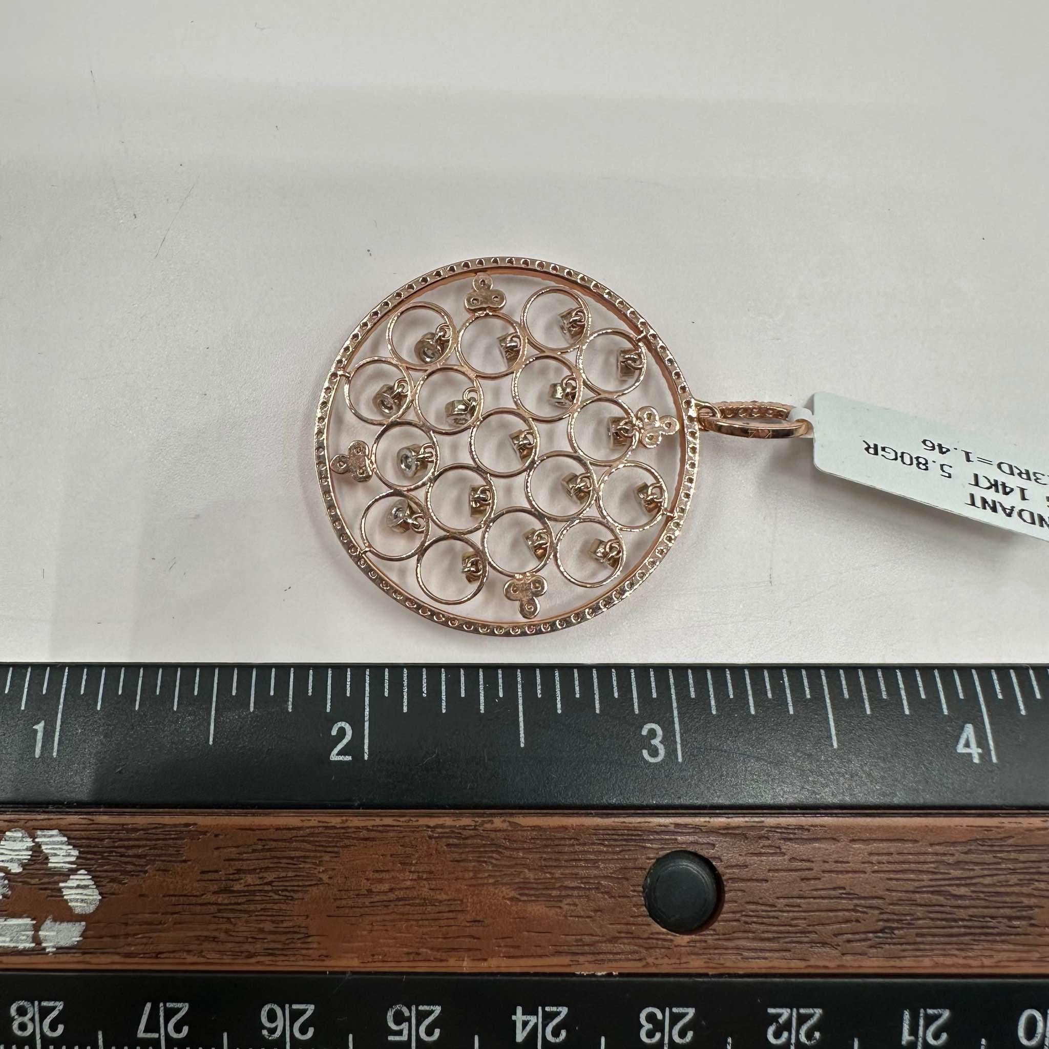 Pendentif de succession en or rose 14 carats - 1,46 carat poids total GH SI2-I1 diamants, 1,25