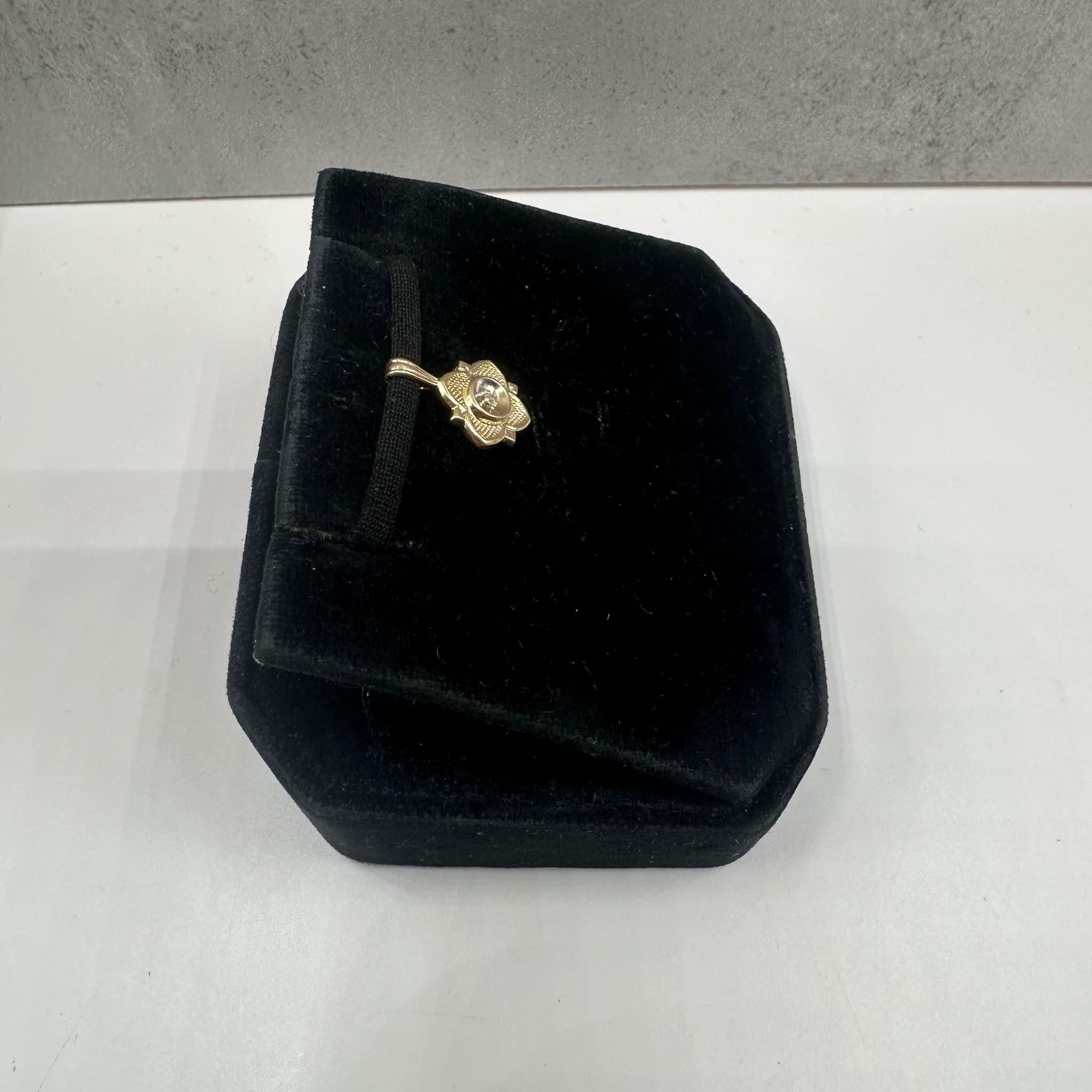 Colgante de Diamante Estate en Oro Amarillo de 14kt - 0.01ct HI VS Diamante Corte único