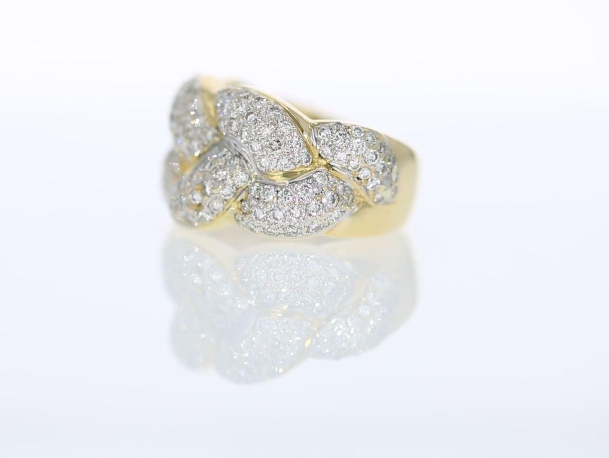 Round Cut Estate Diamond Plait Ring