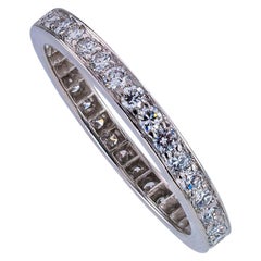 Estate Diamond Platinum Eternity Ring Size 8