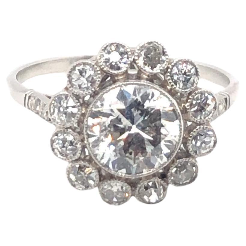 Estate Diamond Platinum Ring For Sale