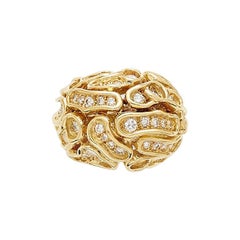 Vintage Estate Diamond 'Puzzle' Gold Dome Eternity Cocktail Ring