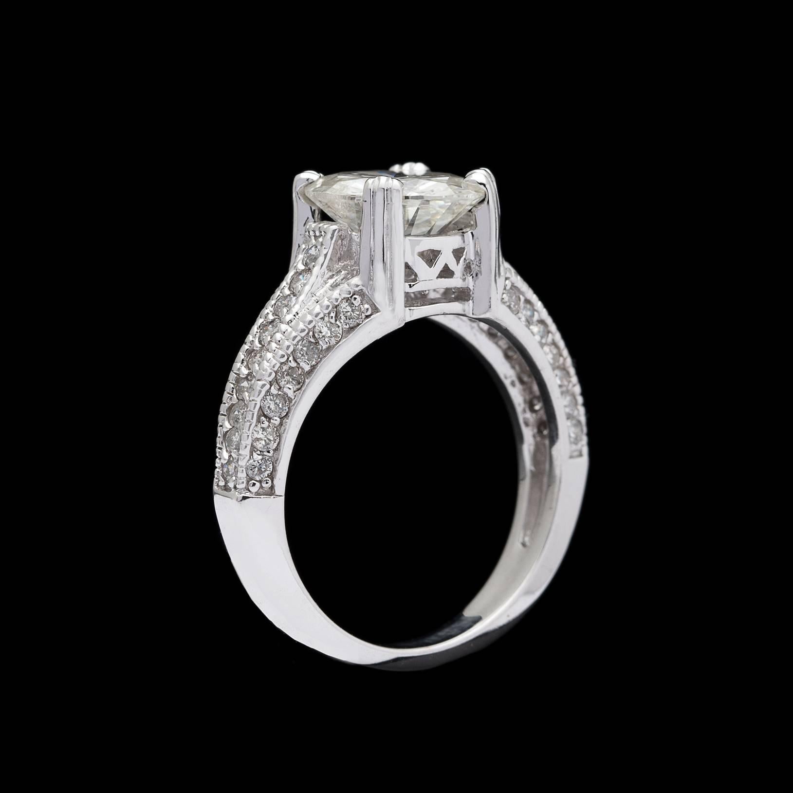 Round Cut Estate Diamond Ring Featuring Impressive 2.39 Carat Round Diamond