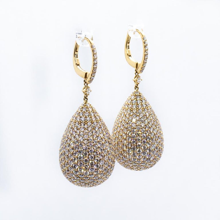 Elongated teardrop Diamond pave Earrings