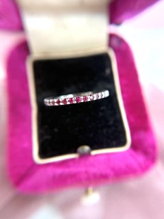 Estate Diamond Ruby & Sapphire Eternity Band Size 5.5
