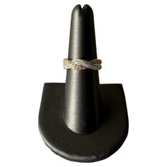 Bague torsadée en or jaune 14kt - 0.50ctw diamants, bicolore