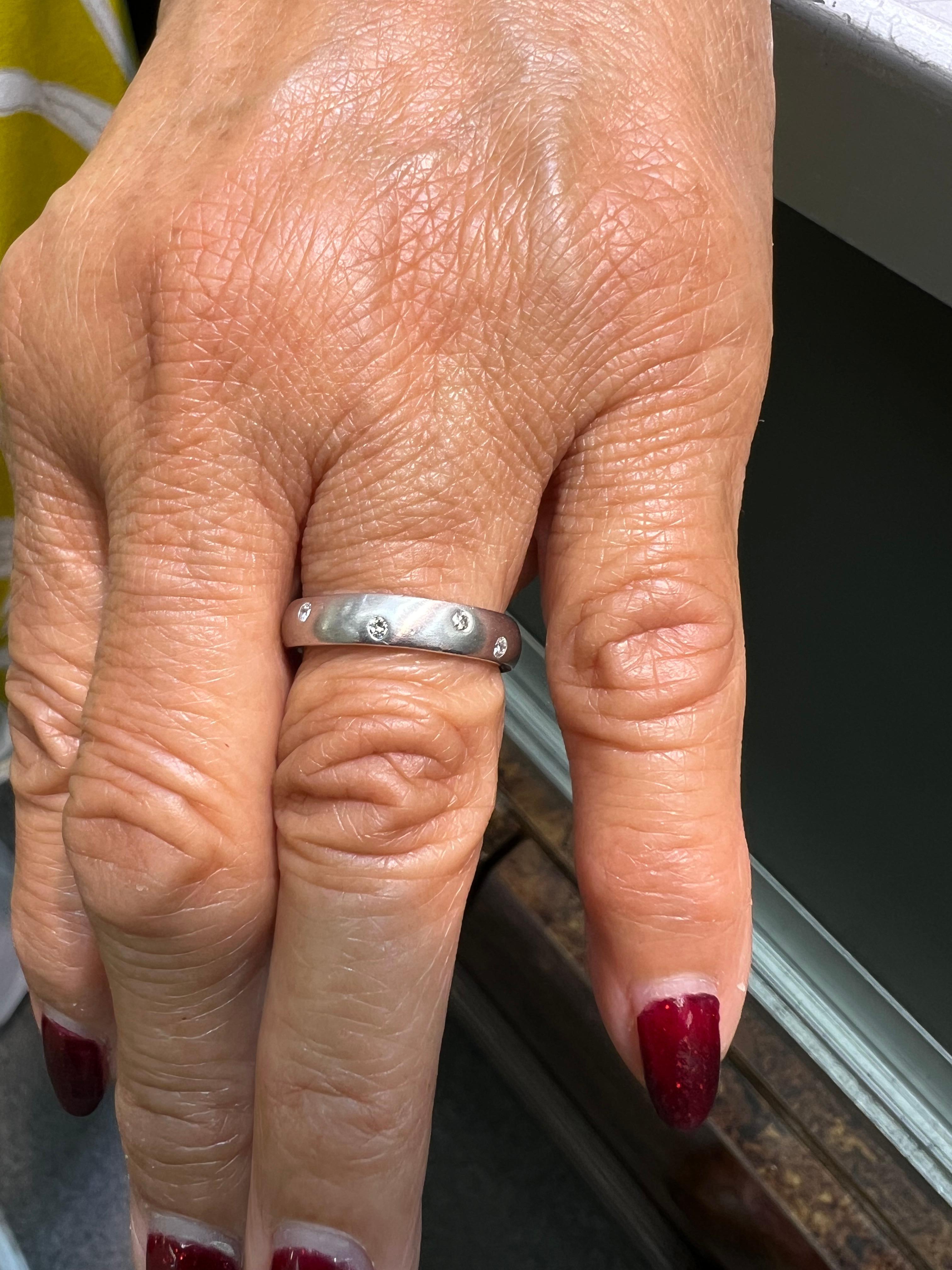 Estate Diamond White Gold Eternity Ring In Good Condition For Sale In Los Angeles, CA