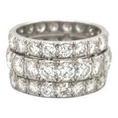 Breiter Platinring mit Diamanten 6,40 Karat