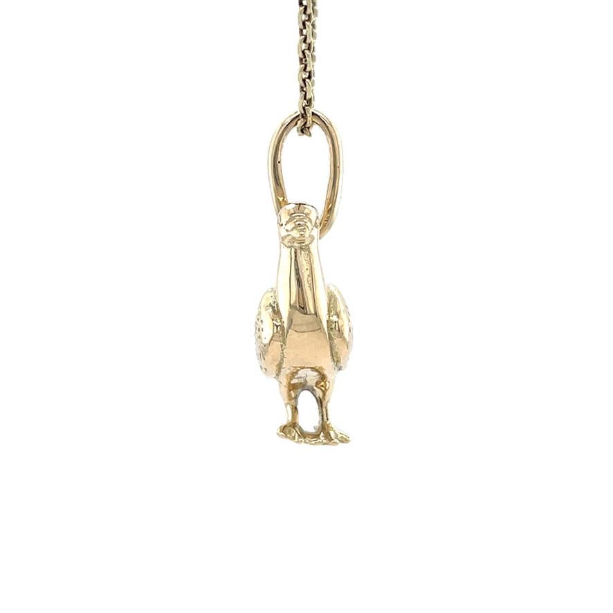 Colgante de oro macizo de 14 quilates, colgante de paloma, colgante de mensajero ornitológico Contemporáneo en venta
