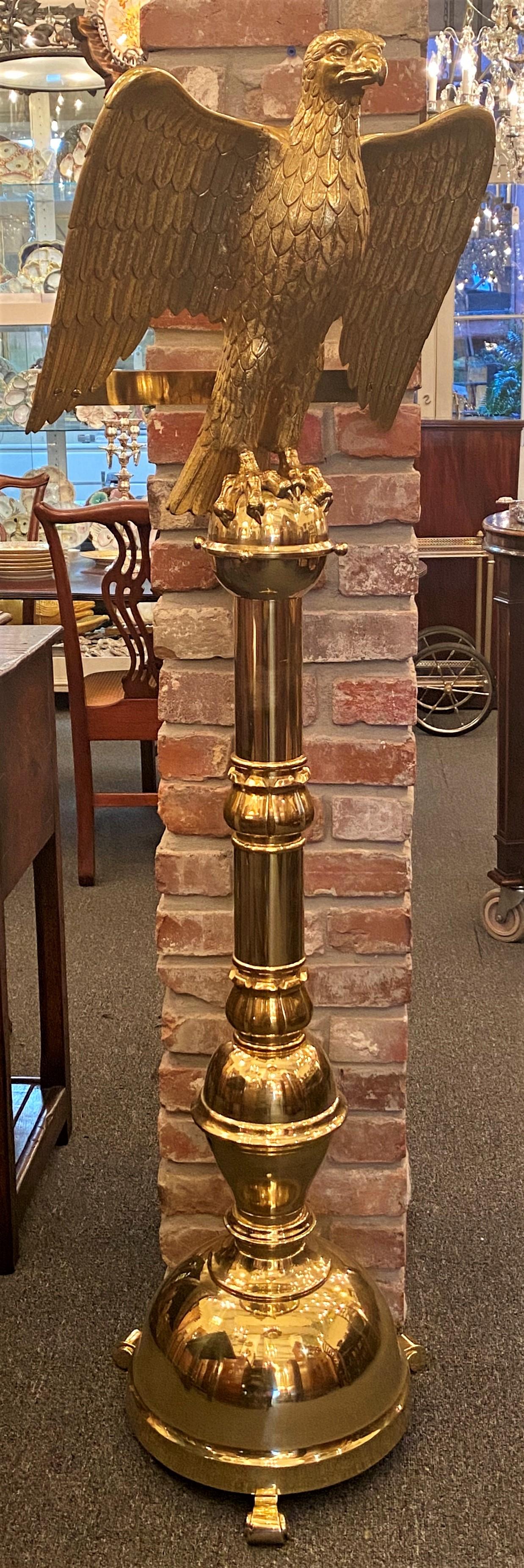 Estate Solid Brass Eagle Lectern by Famous Dutch Metal-Smith, 