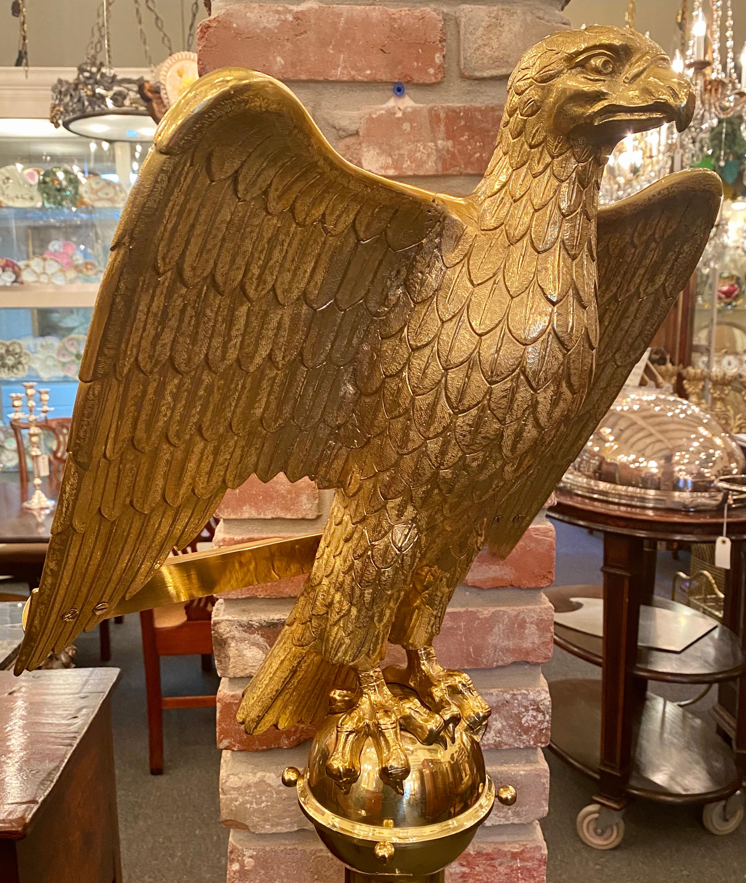 Belgian Estate Dutch Solid Brass Eagle Lectern by 