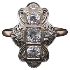 Estate Edwardian 14K Gold  .70cttw Old Mine Diamond Ring - VHK#969