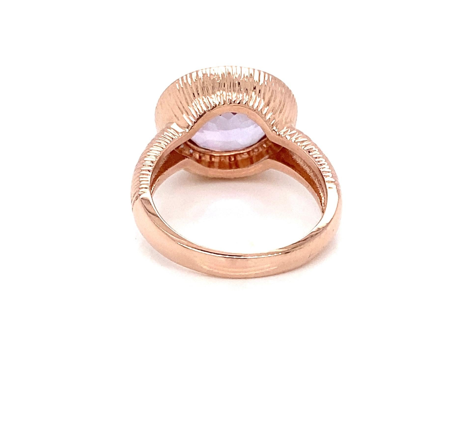 Estate Effy/BH Multi Rose de France Amethyst, Diamond and Rose Gold Fashion Ring In Good Condition For Sale In Towson, MD
