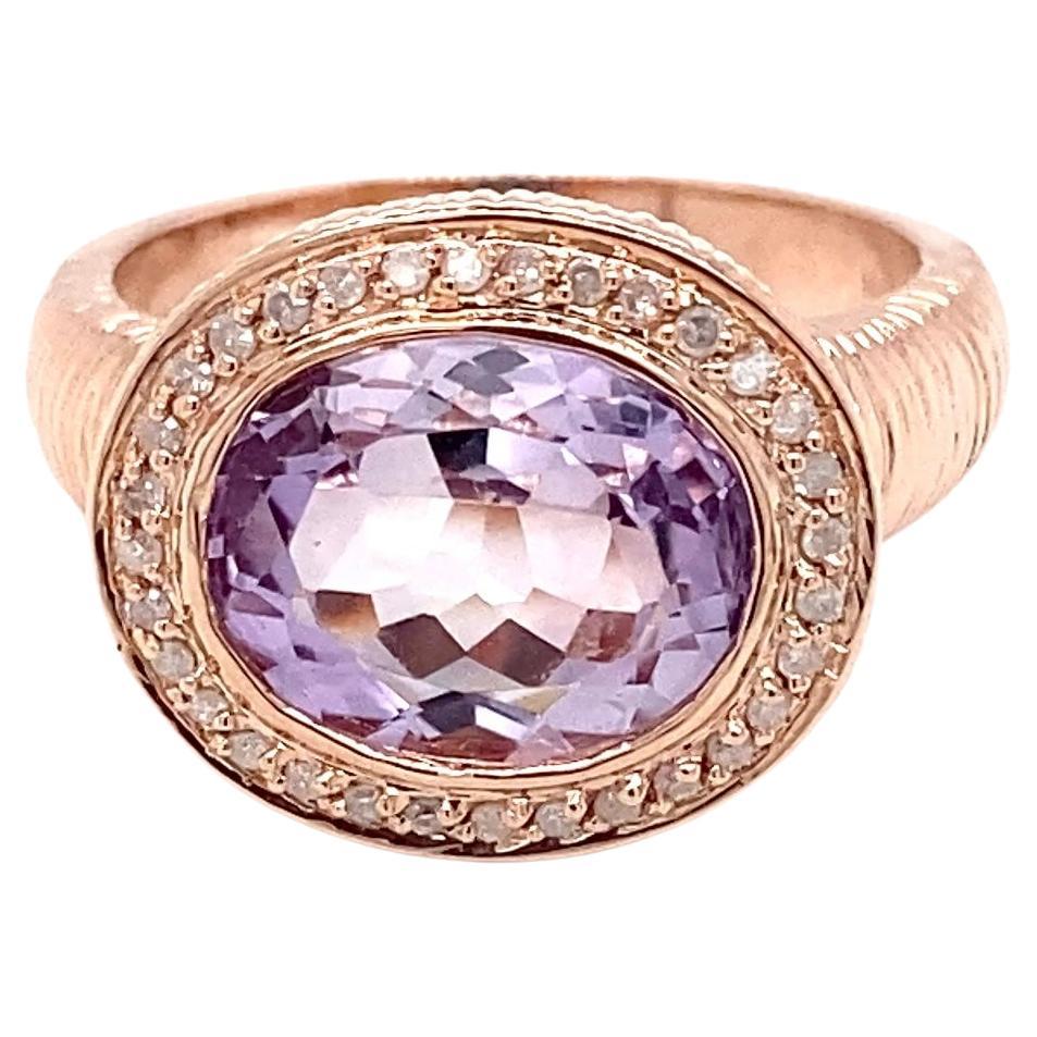 Estate Effy/BH Multi Rose de France Amethyst, Diamond and Rose Gold Fashion Ring For Sale