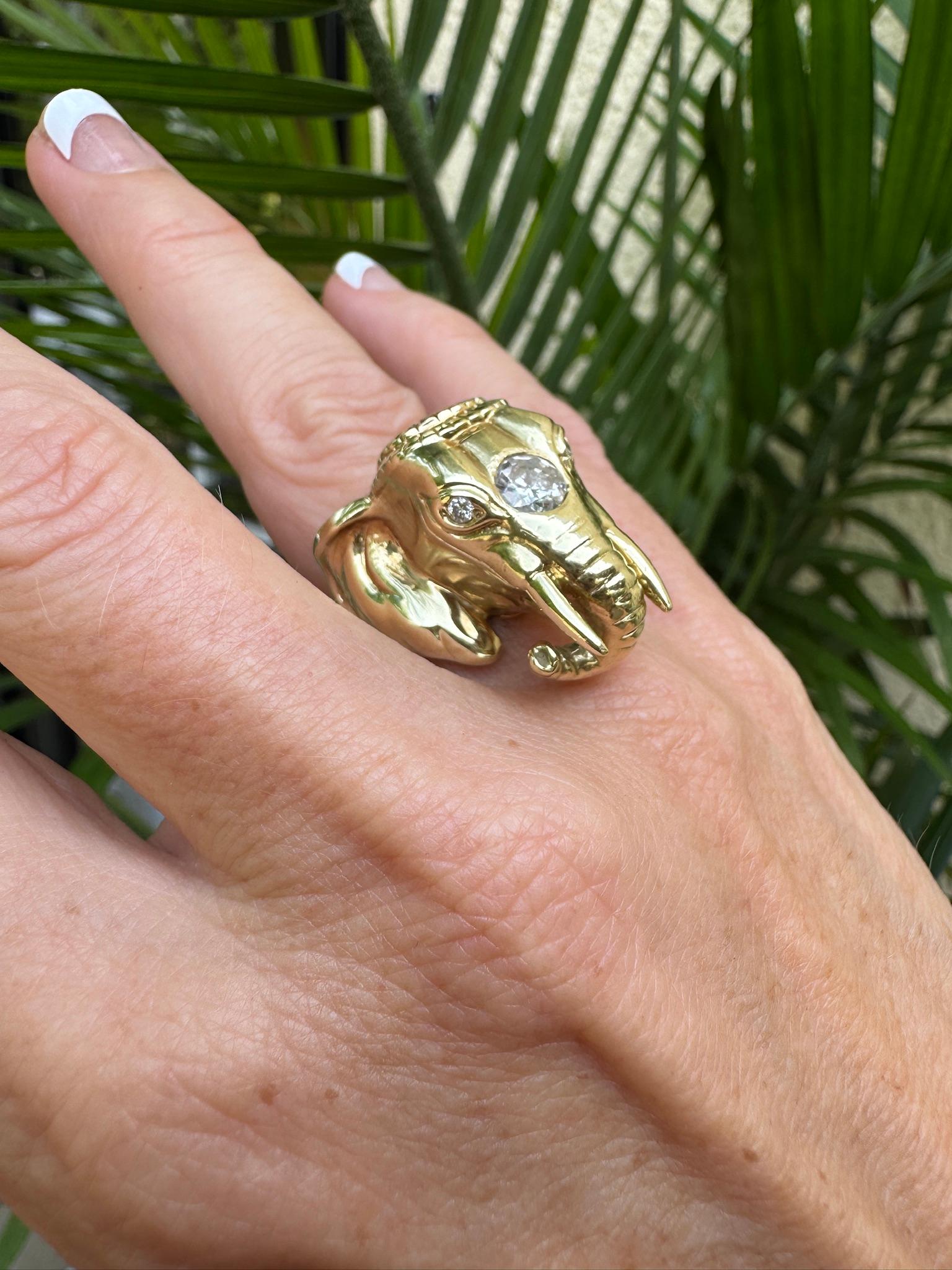Moderne Bague en or jaune 14K 