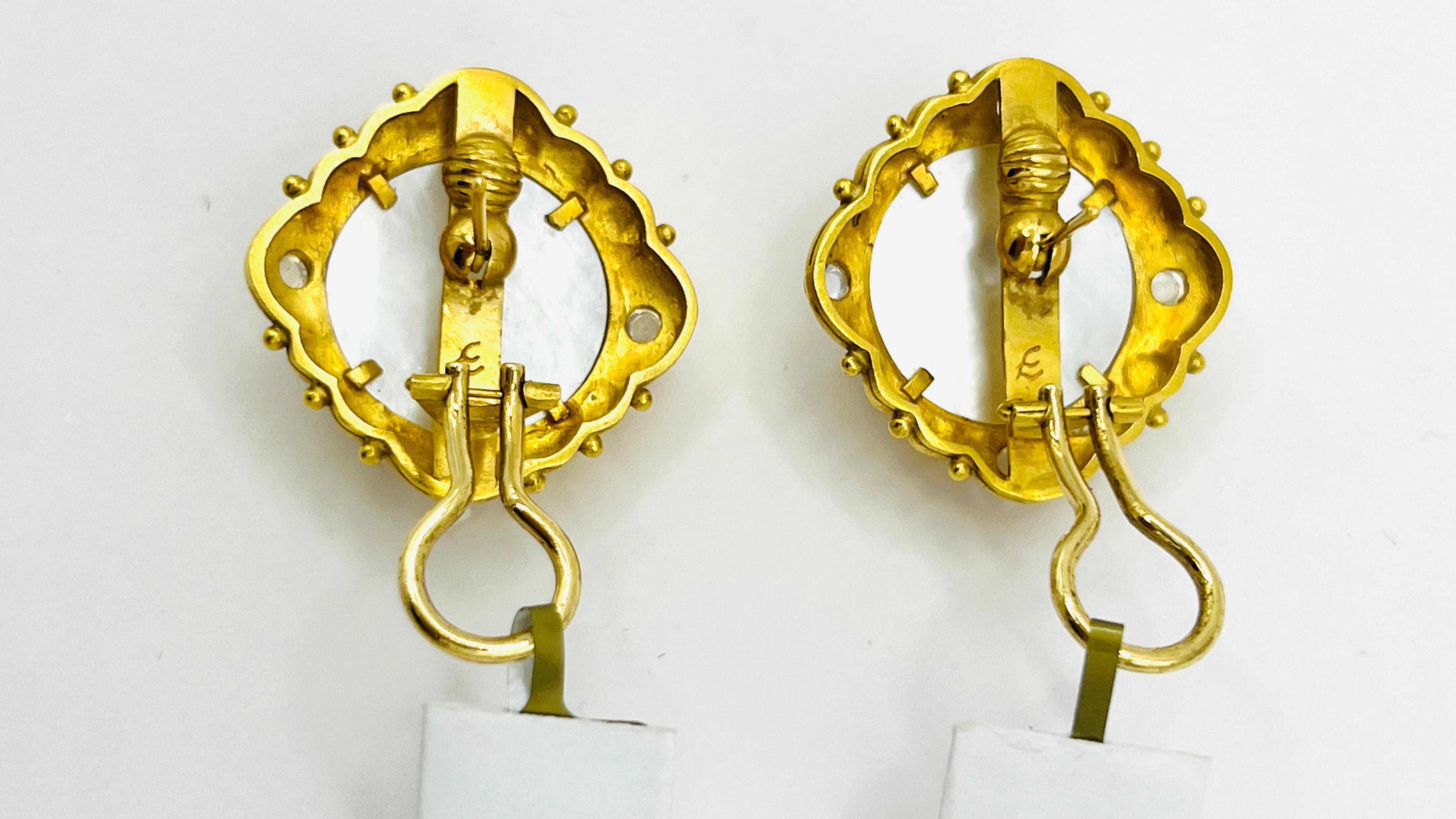 Estate Elizabeth Locke Moon Earrings in 18K Yellow Gold 1