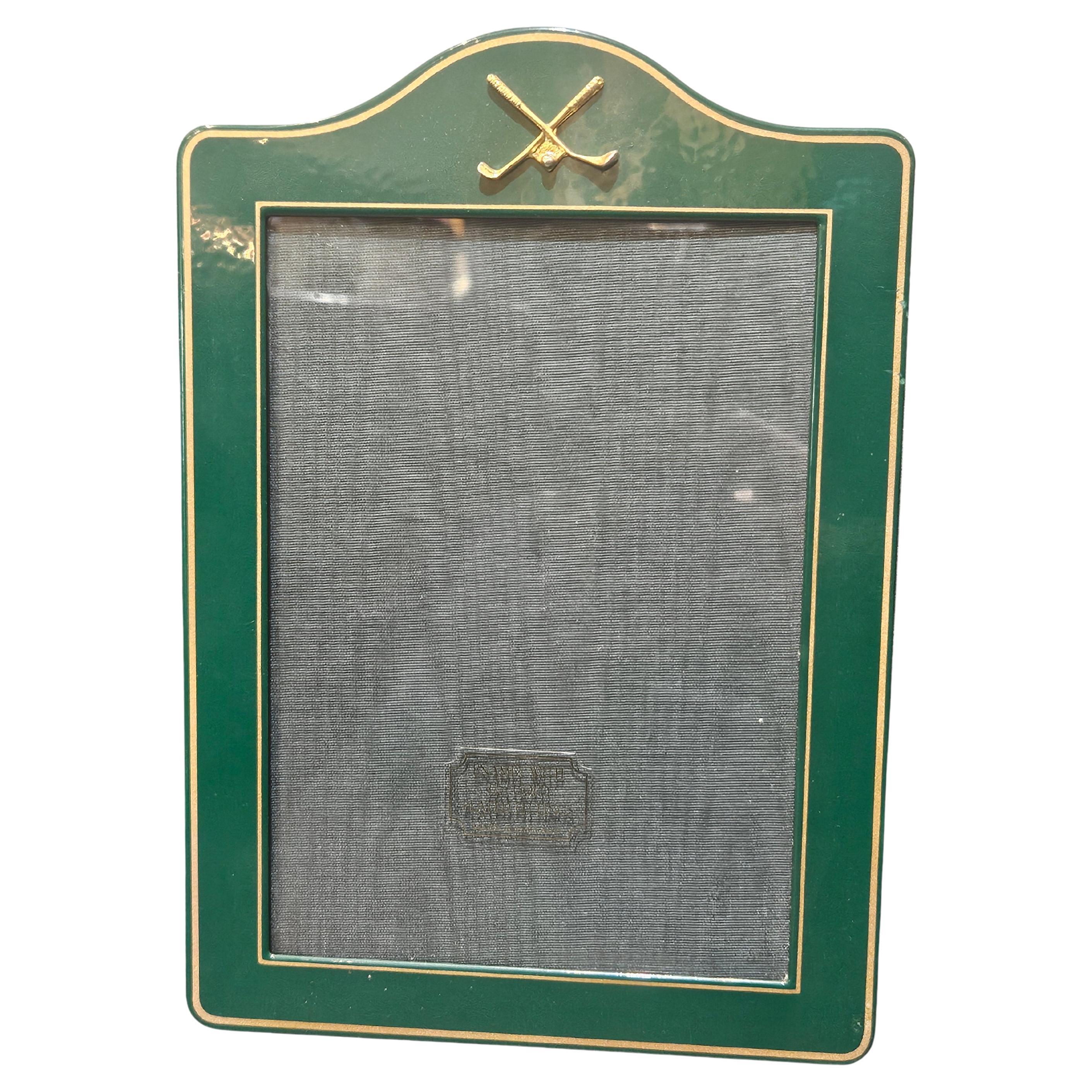 Cornice portafoto Estate Emerald Green Enamel 22CT Gold England Golf