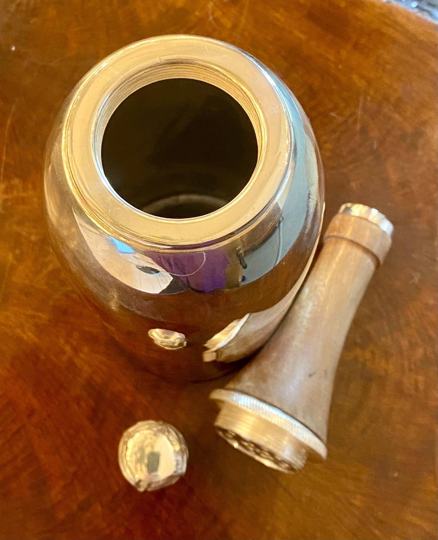 Estate English James Deakin & Sons Silver-Plate Champagne Bottle Cocktail Shaker 1