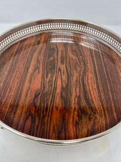 Estate English Silver-Plate Footed Galleried Tray, Circa 1950s-1960s.