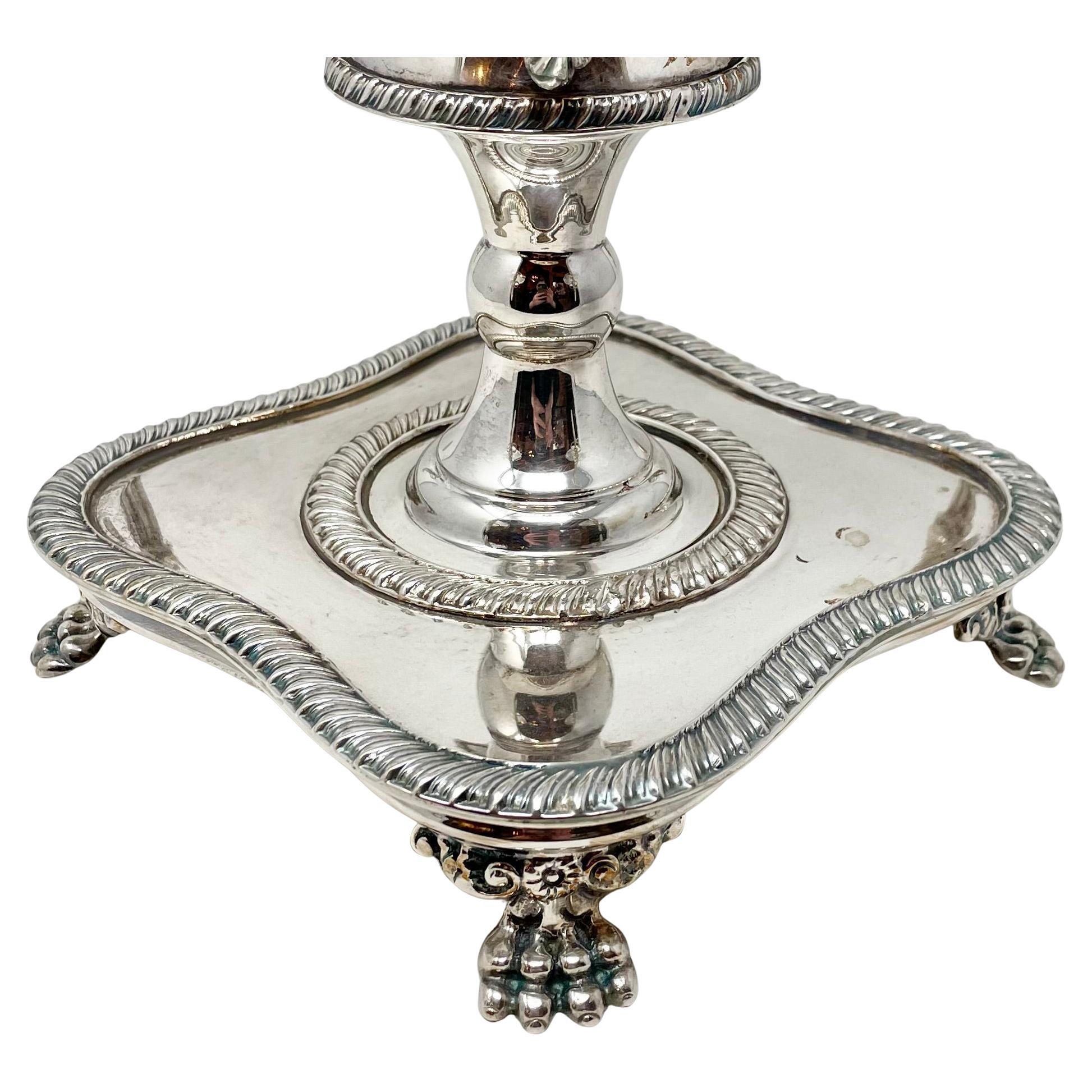 Estate English Silver-Plated Epergne with Cut Crystal Bowls, Circa 1950's. 2