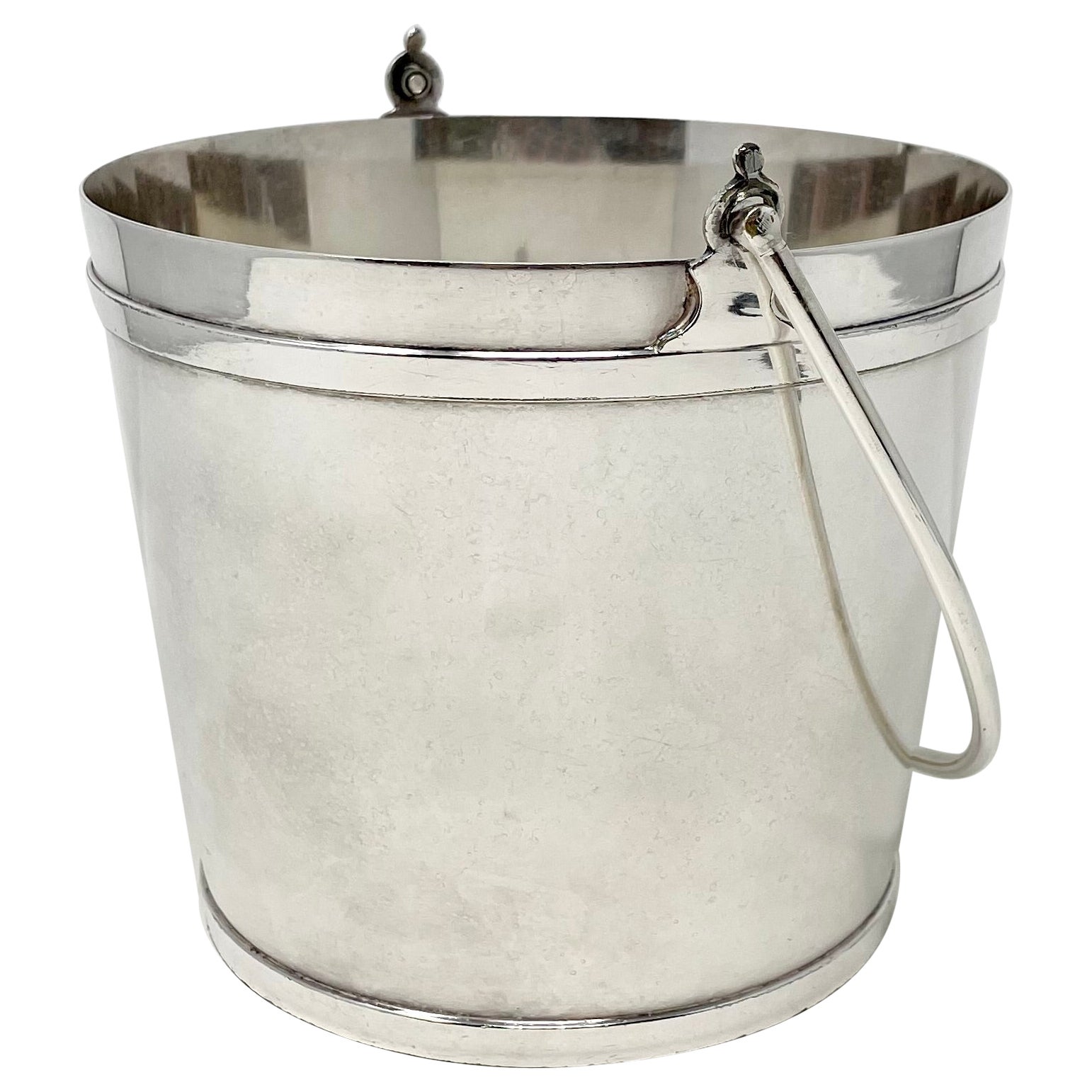 Estate English Silver-Plated Ice Bucket, Circa 1920
s-1930
s.