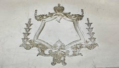 Estate English Silver-Plated Serving Tray with Handles, circa 1910-1930