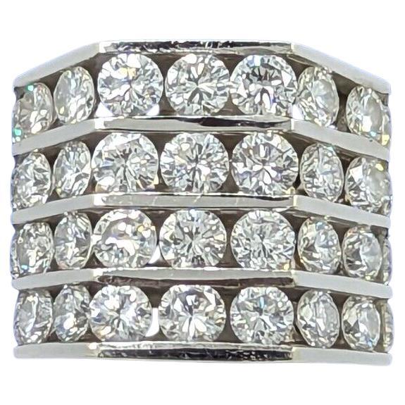 Estate Eternity 14g 14KT White Gold 7CTW Diamond Wedding band pinky ring Vintage For Sale