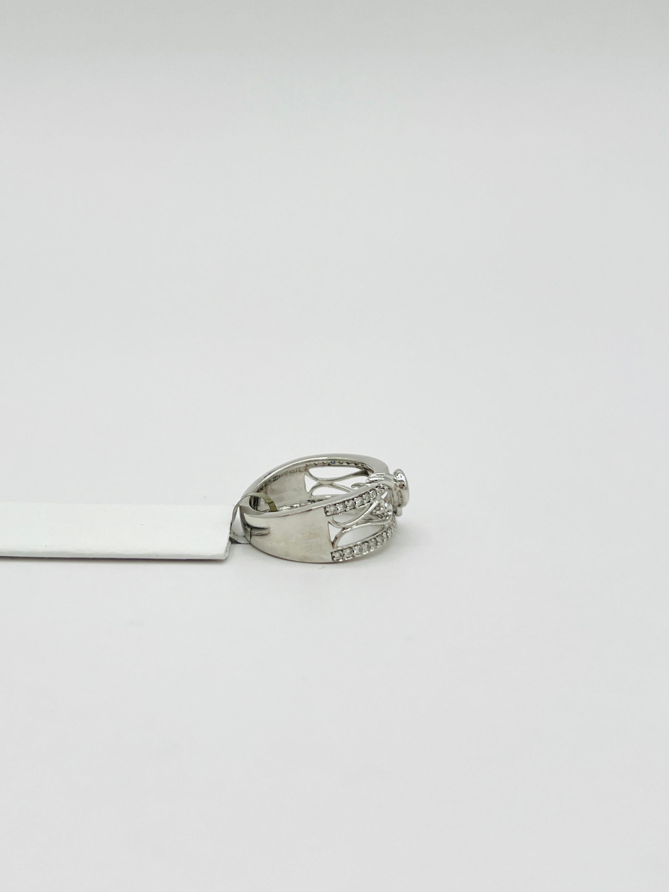 Estate Everion White Diamond Love Knot Ring in 14K White Gold 2