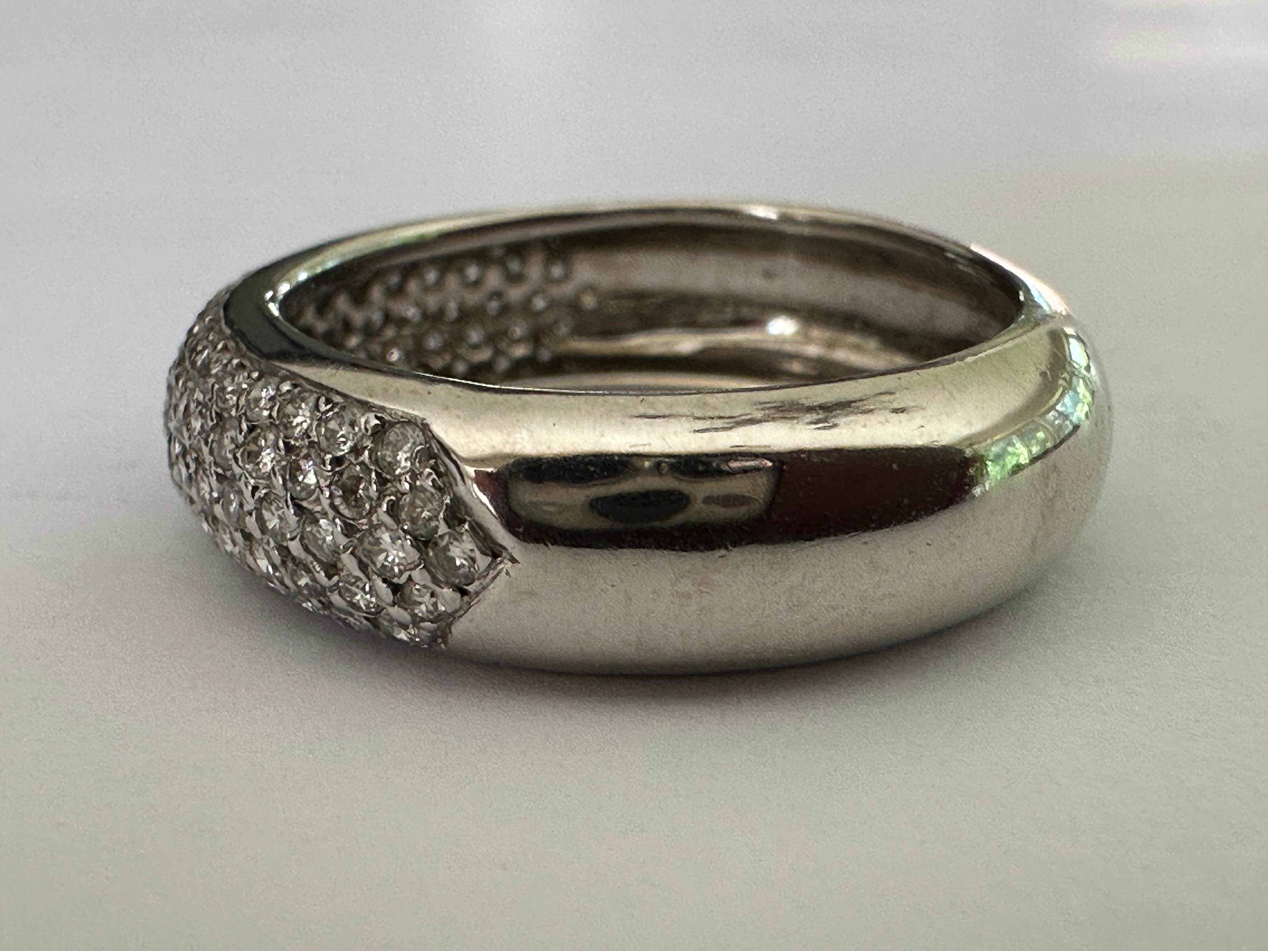 Brilliant Cut Estate Five-Row Pave Diamond Band For Sale