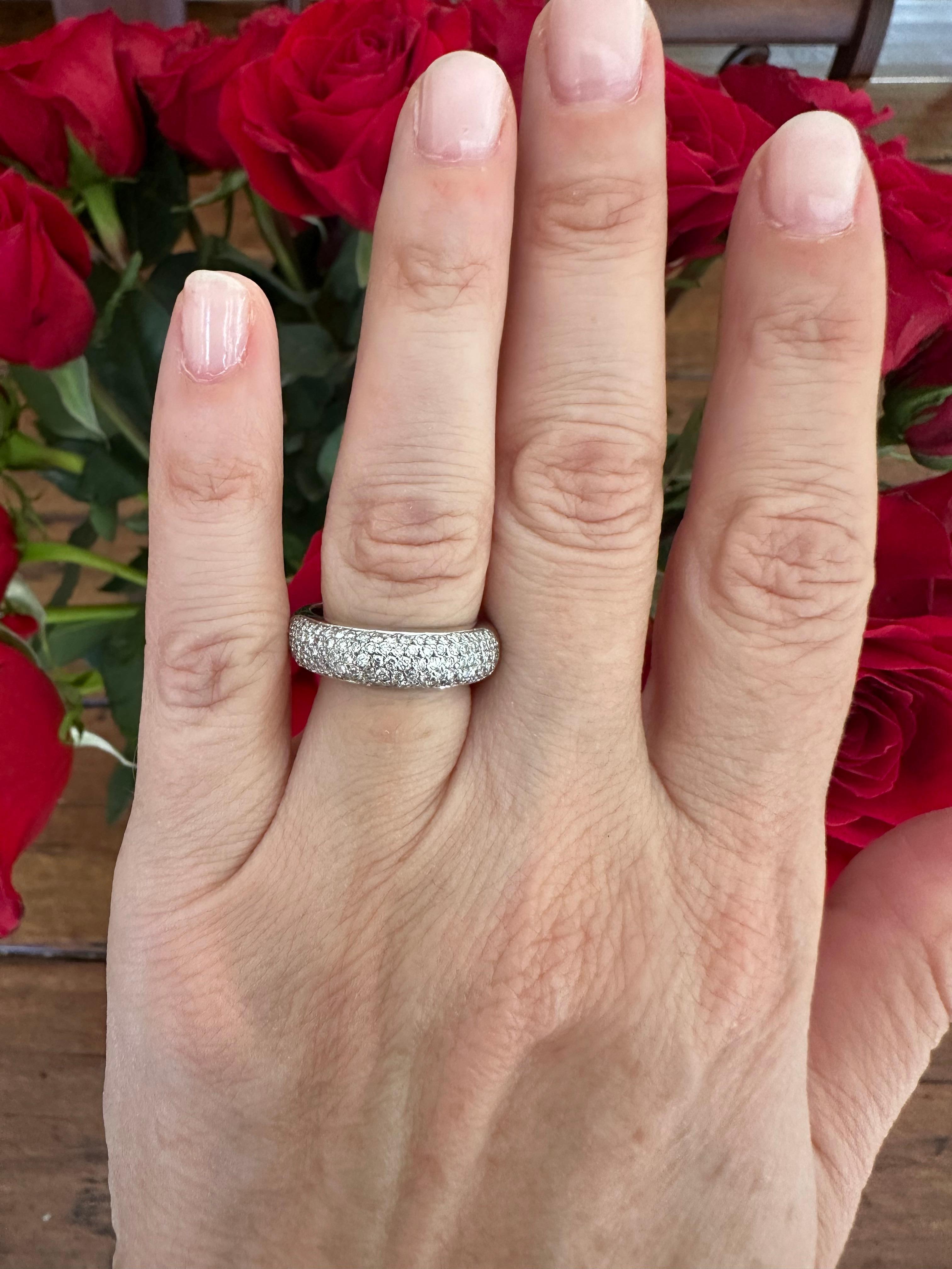 Estate Five-Row Pave Diamond Band For Sale 1