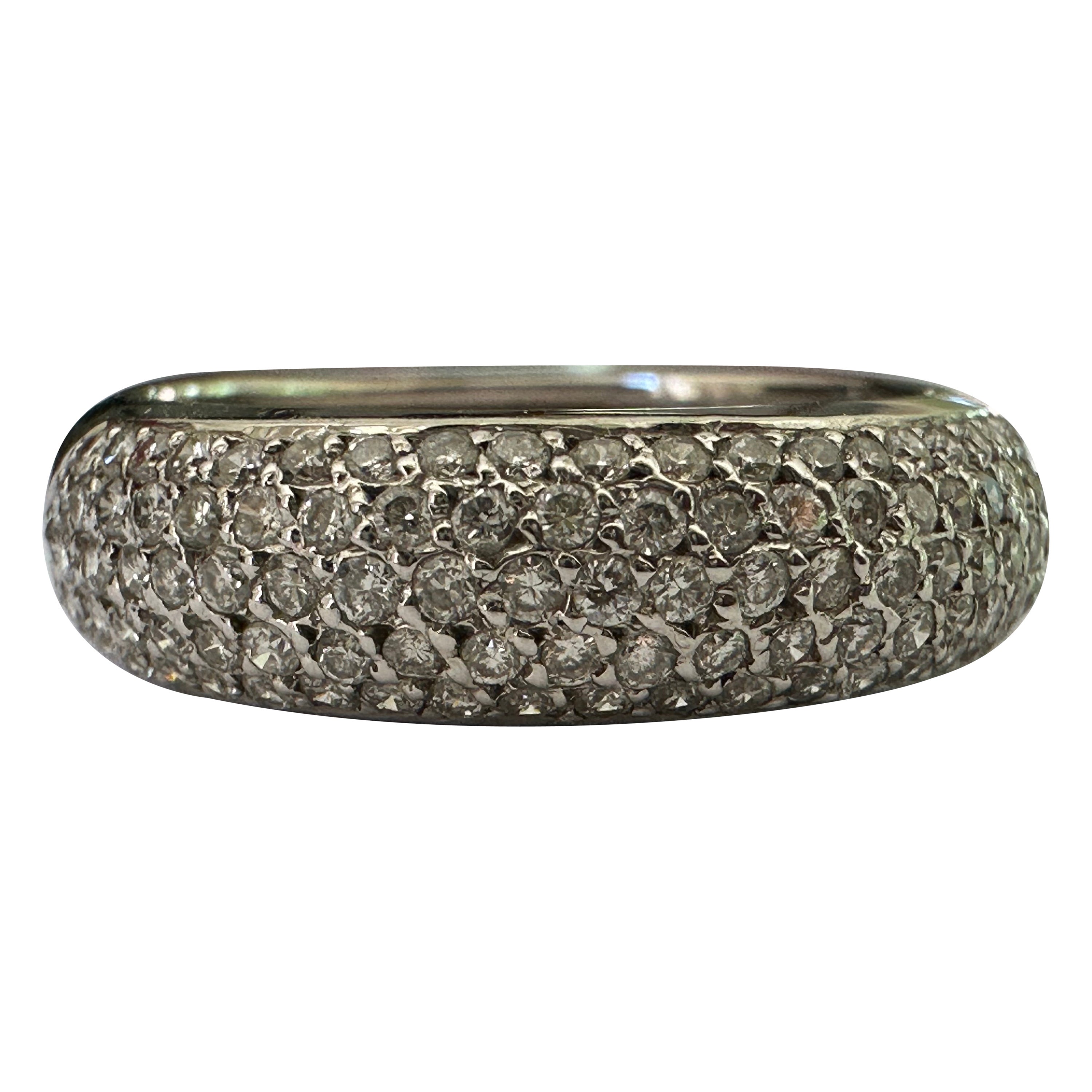 Anillo de diamantes Estate de cinco filas con pavé
