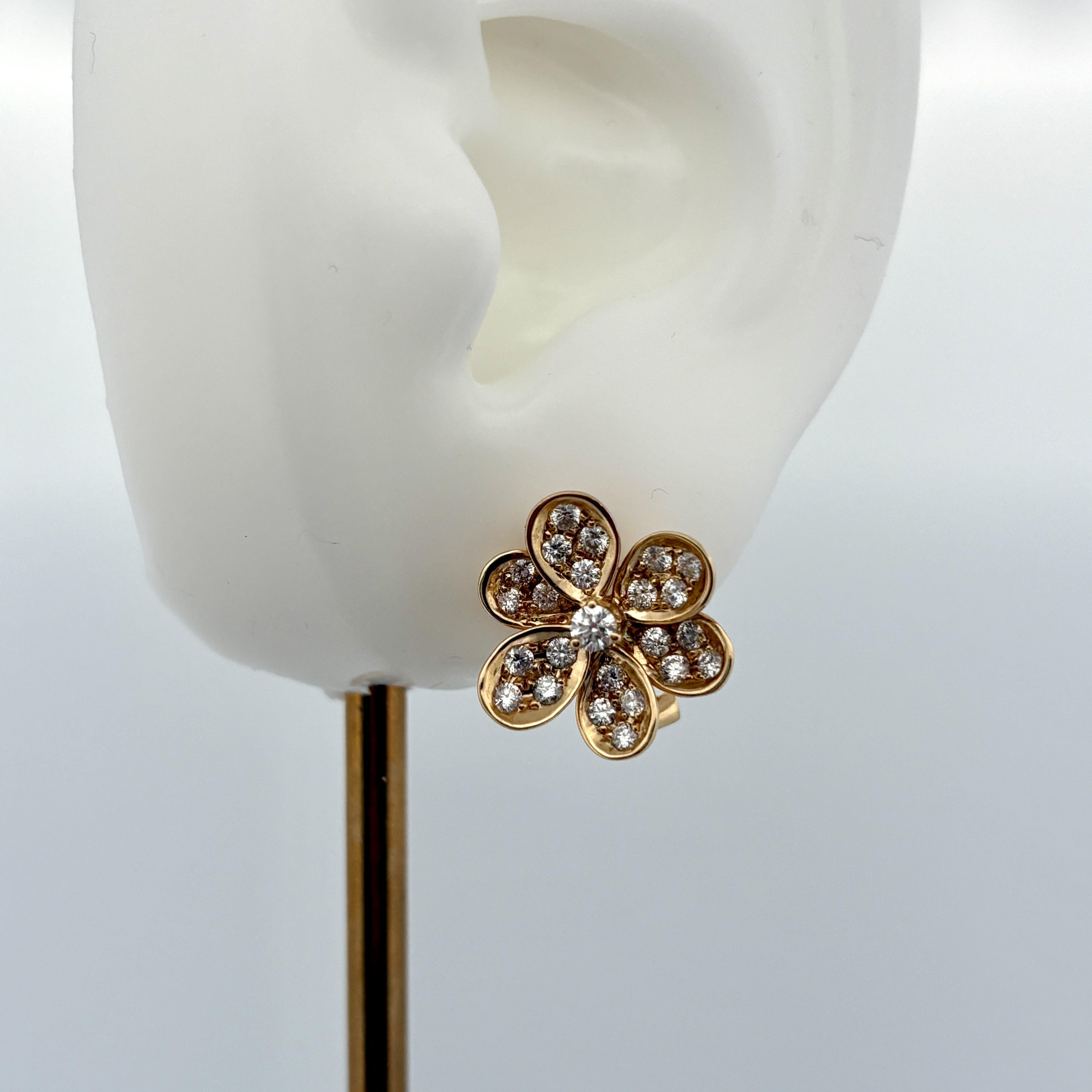 Estate Flower 18k Gelbgold & Diamant-Ohrringe 1,00ctw im Angebot 3
