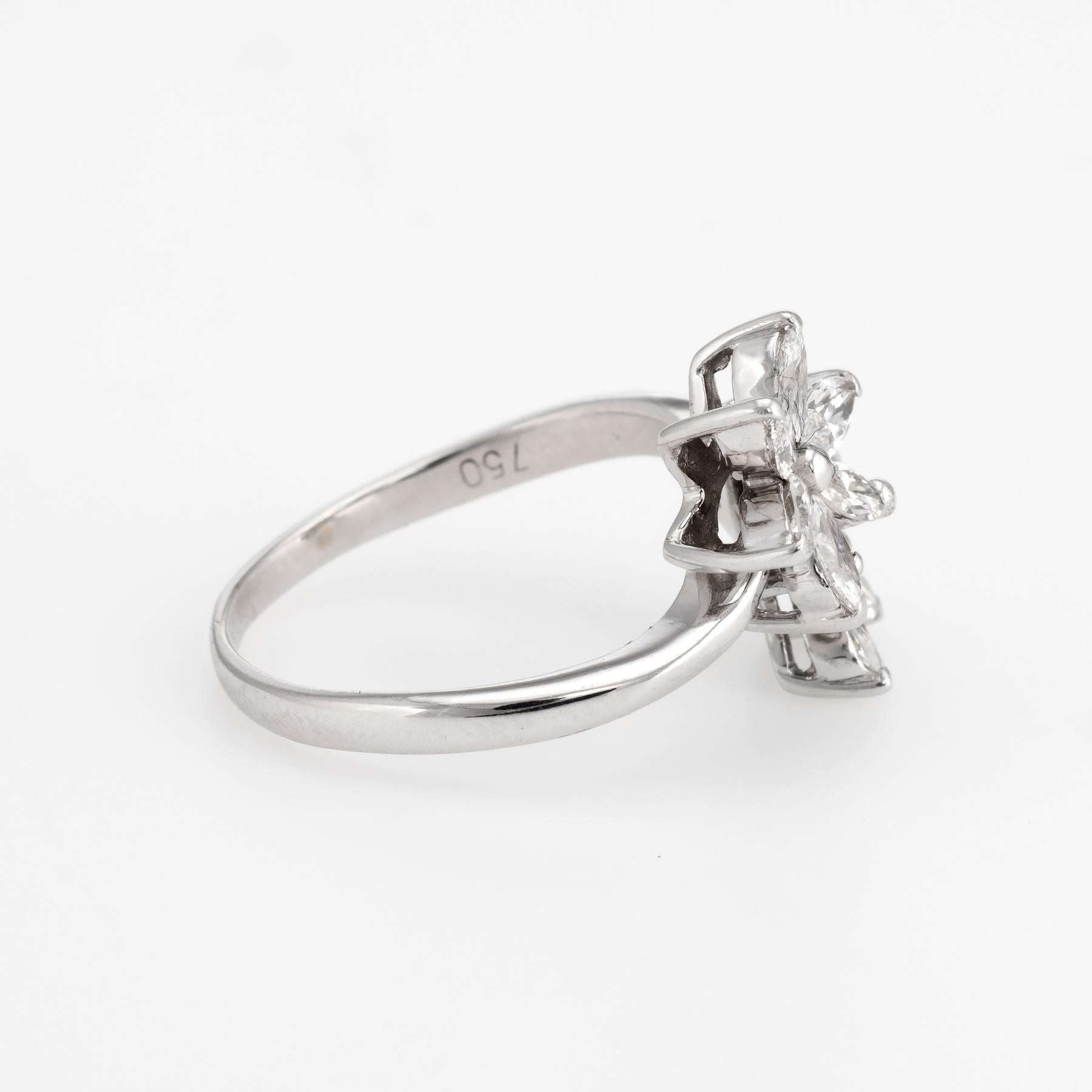 Modern Estate Fortunoff Moi et Toi 1ct Diamond Ring Flowers 18k White Gold Fine Jewelry