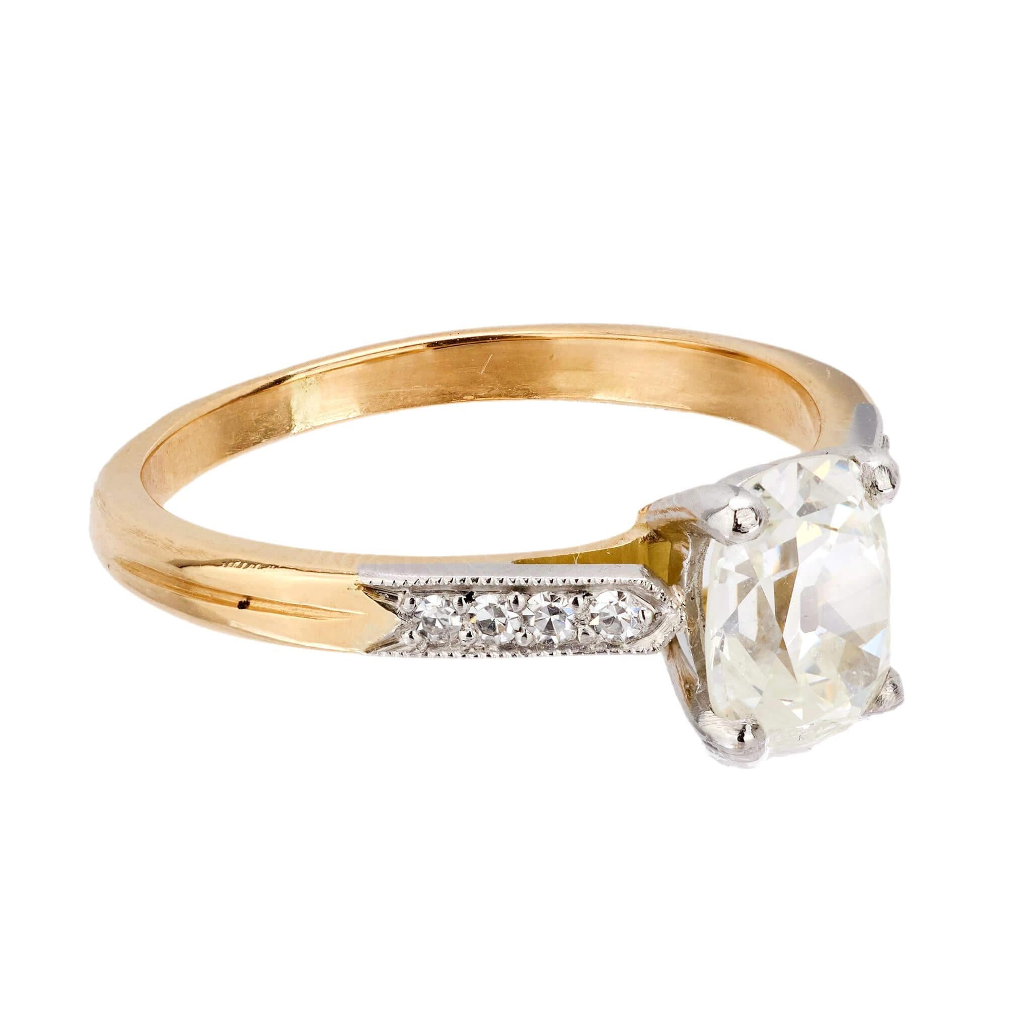 Moderno Anello di fidanzamento con diamante GIA francese 18k di proprietà 1,18ct in vendita