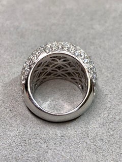 Estate French 18K Pave Diamond Dome Cocktail Ring 7.50cttw G Vs Sz 7