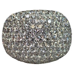 Estate French 18K Pave Diamond Dome Cocktail Ring 7.50cttw G Vs Sz 7