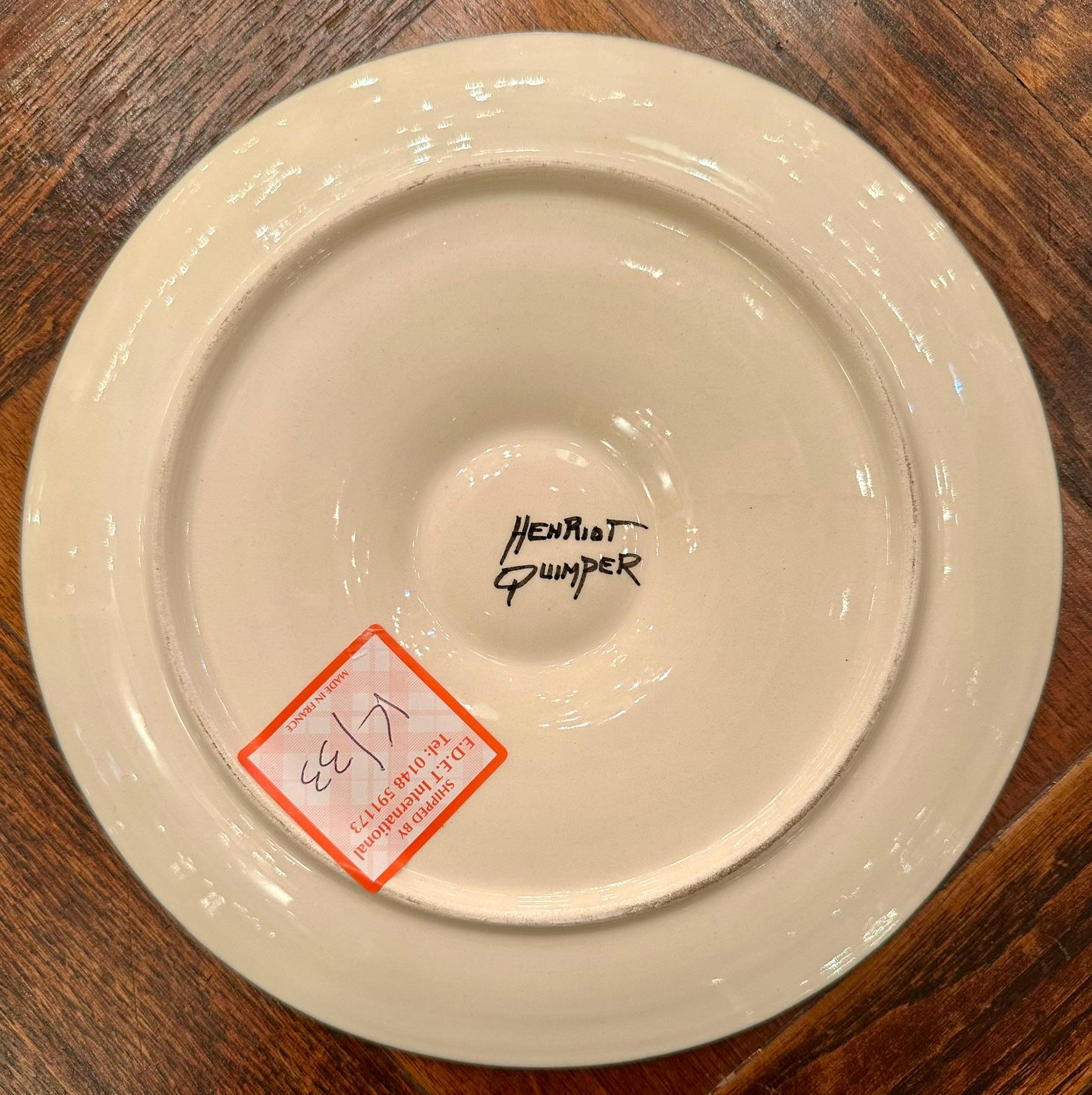 Plato de ostras de porcelana de loza francesa Henriot Quimper, alrededor de 1950. Porcelana en venta