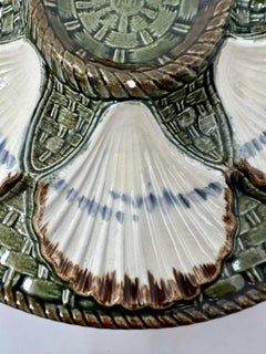 Estate French Faience Porcelain Oyster Plate Signed "Longchamp Co." Circa 1940.