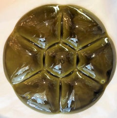 Estate French Gien Porcelain Oyster Plate, circa 1950s