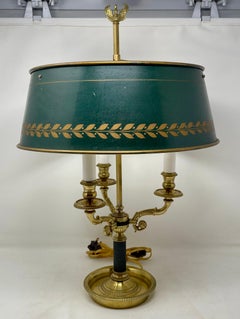 Estate French Gold Bronze and Tole Bouillotte Lamp, Circa 1950's.