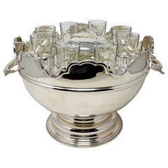 Estate French Silver-Plated Sturgeon Design Vodka and Caviar Service, Circa 1960