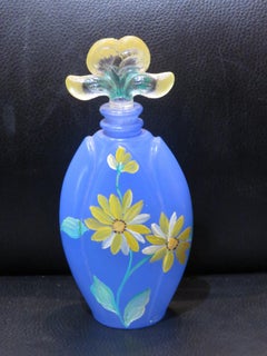 Estate French Stained Glass Handpainted Limited Edition Paris Perfume Bottle