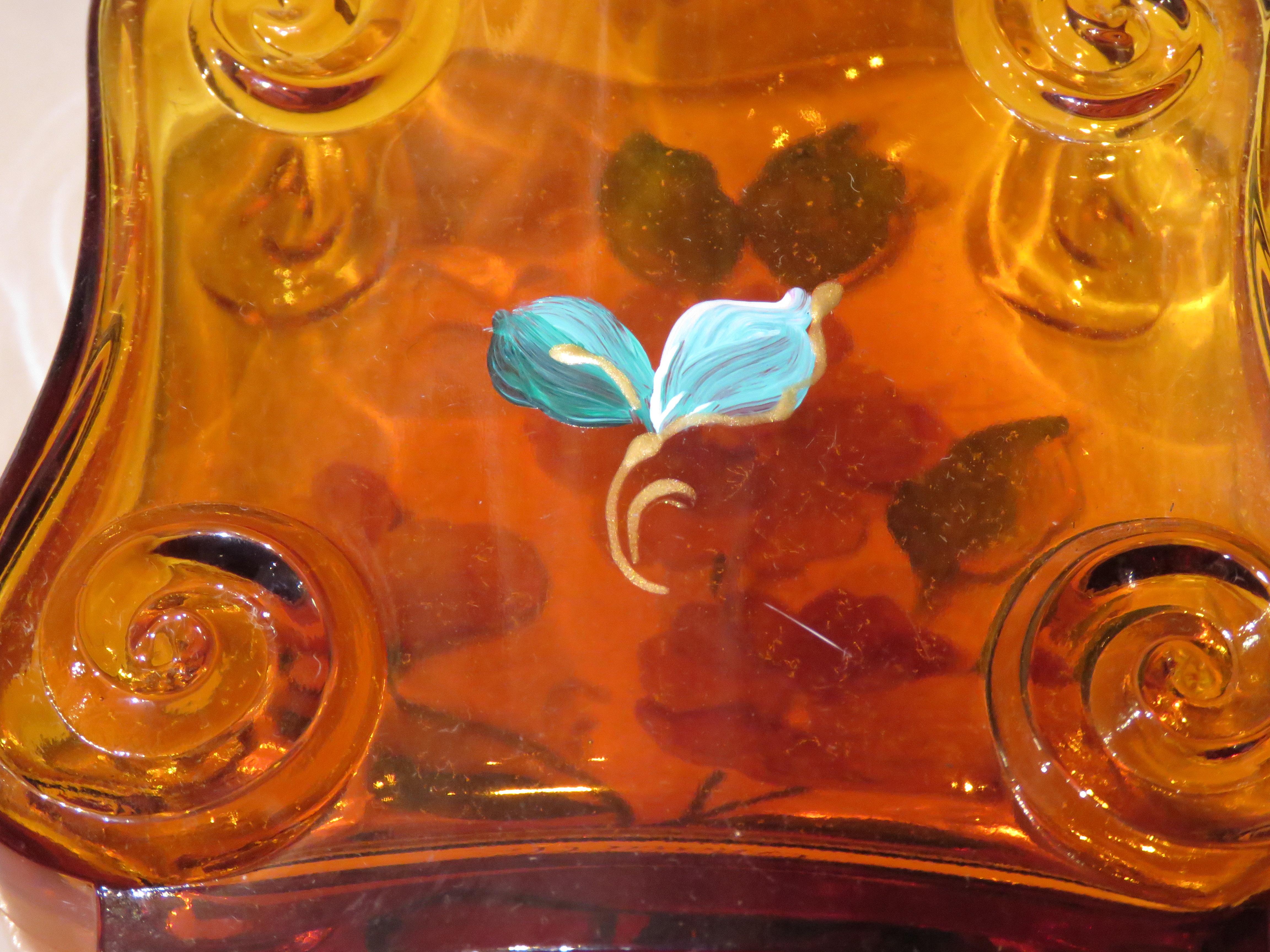 Botella de perfume Estate French Stained glass Handpainted Limited Edition Paris en Bueno estado para la venta en New York, NY