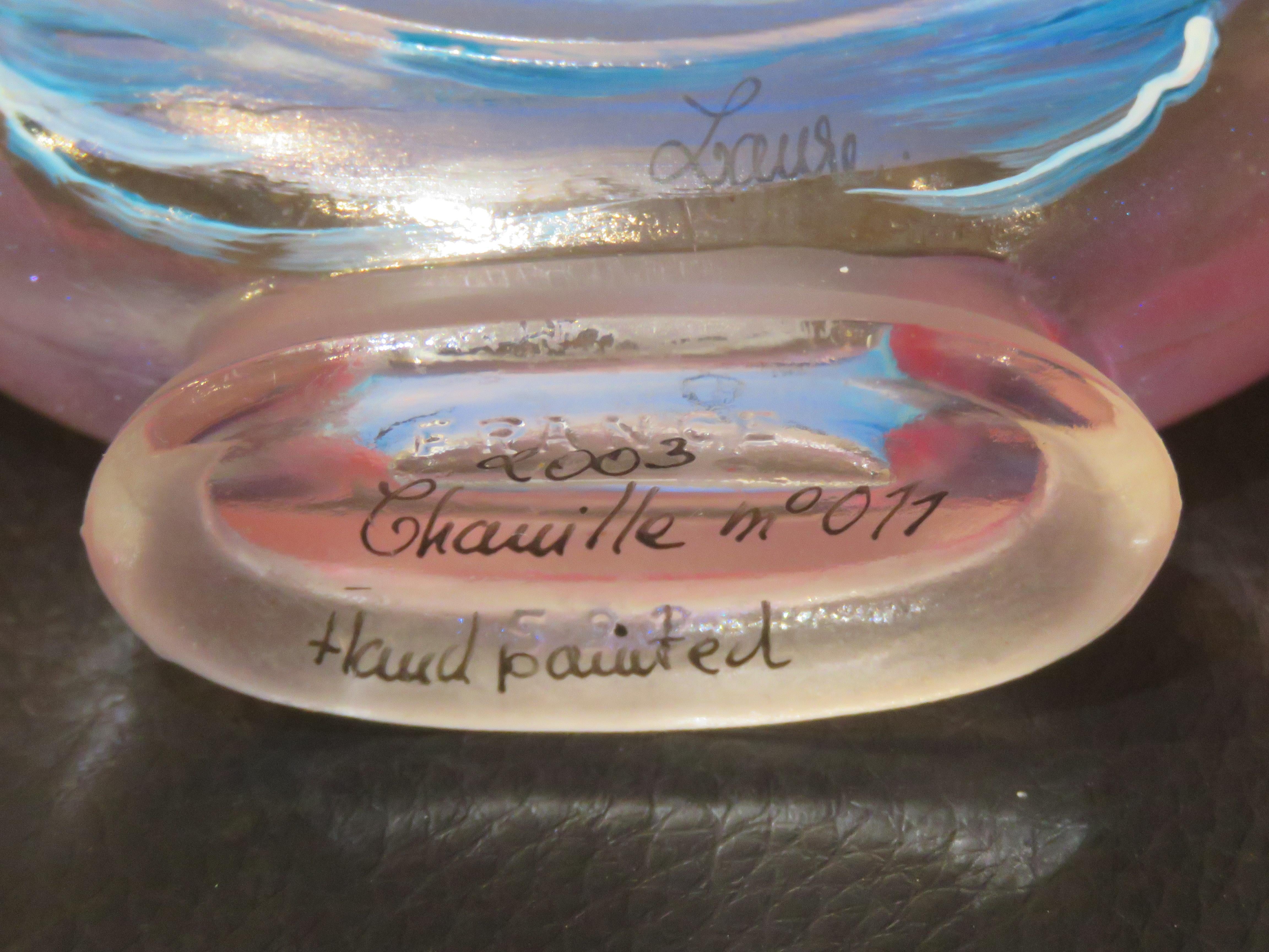 Botella de perfume Estate French Stained glass Handpainted Limited Edition Paris en Bueno estado para la venta en New York, NY