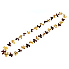 Estate Garnet Citrine Gold Necklace