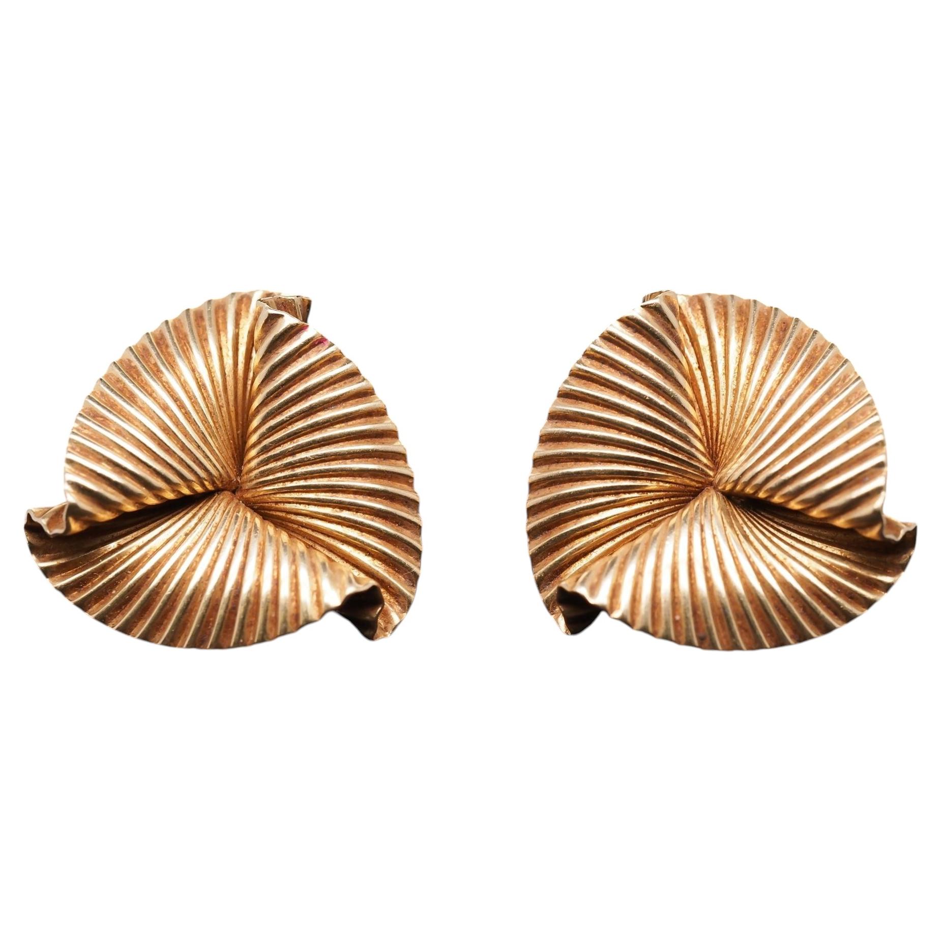 Estate George Schuler for Tiffany & Co. 14K Yellow Gold Earrings - VHK#699b