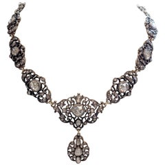 Vintage Estate Georgian Style Rose Cut Diamond Necklace