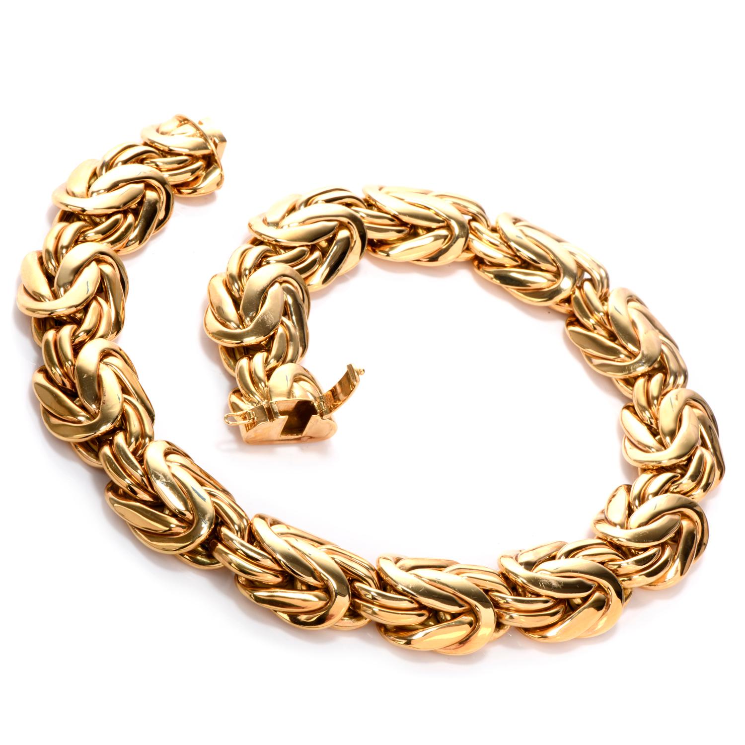 18k yellow solid gold mens cuban link chain 7 mm yellow gold / 18.0 inches - 85.9 grams